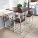 Conjunto Mesa 4 Cadeiras Pequena Imbuia Industrial White
