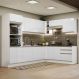Cozinha Completa de Canto 100% MDF Madesa Acordes 479003 Armário e Balcão - Frentes Branco Brilho