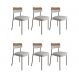 Image of Conjunto com 6 Cadeiras Mona Linho Cinza e Caramelo MO173CH61OICMOB