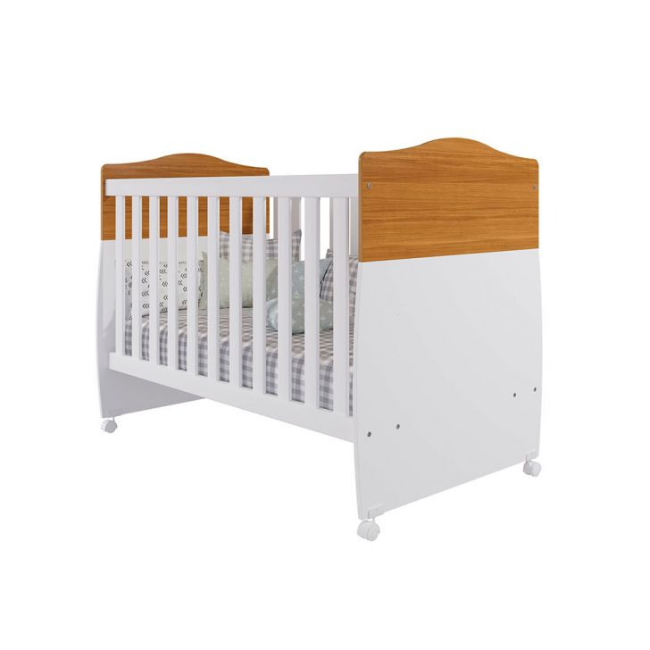 Berço Minicama Conforto Branco e Nature