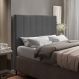 Cabeceira Casal Cama Box 140cm para Quarto Malibu Suede Grafite M11 - D'Rossi