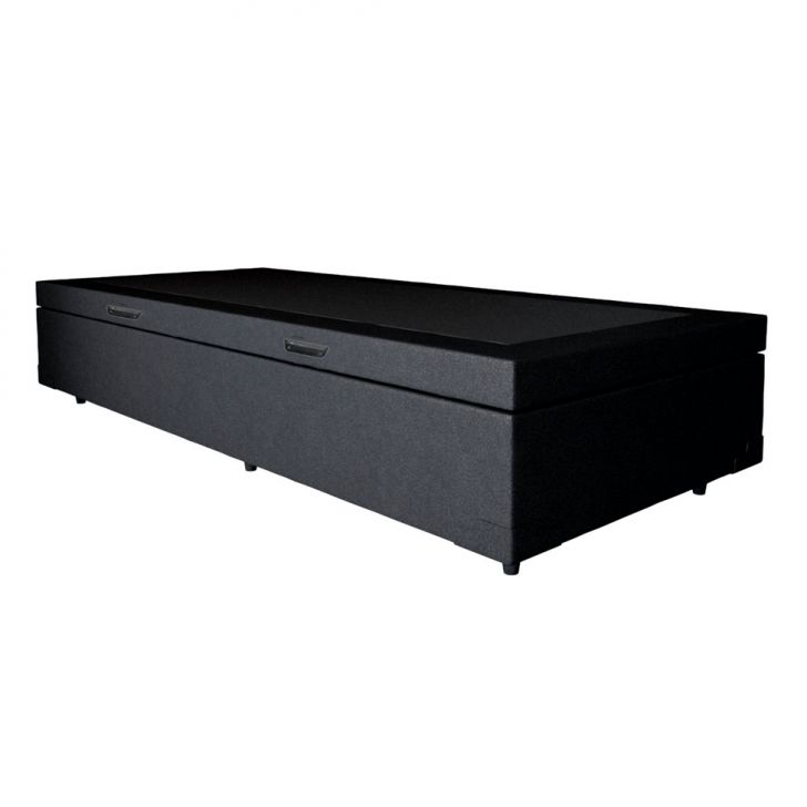 Base Para Cama Box Solteiro Martin Premium Com Baú (45x88x188) Preta