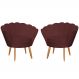 Kit 2 Poltronas Decorativa para Sala de Estar Charm Suede Bordô - Montanaris Decor