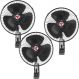 Kit 3 Mini Ventilador Veicular Carro Ônibus Caminhão De 20cm