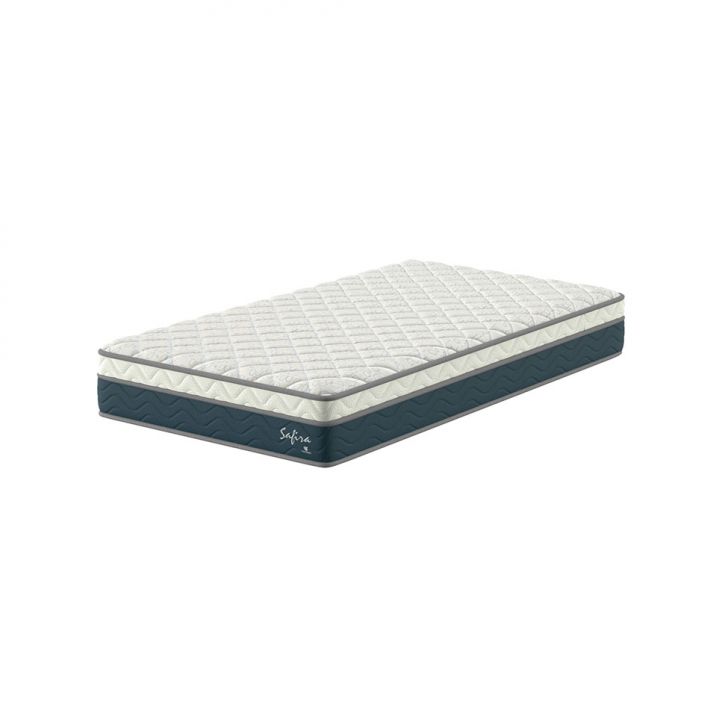 Colchão Solteirão Safira Molas Ensacadas (26x108x198) Azul E Branco