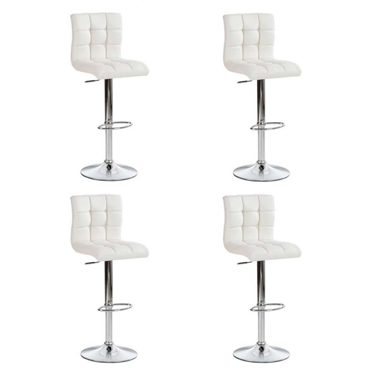 Conjunto com 4 Banquetas Giratórias Fitz Branco