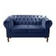 Sofá 2 Lugares Dom Pedro Chesterfield Capitonê Retrô - Suede Azul Marinho