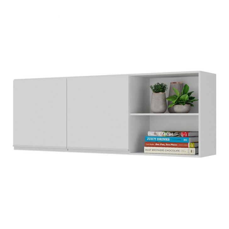 Armário de Cozinha Aéreo 150cm 2 Portas Veneza Multimóveis V3741 Branco