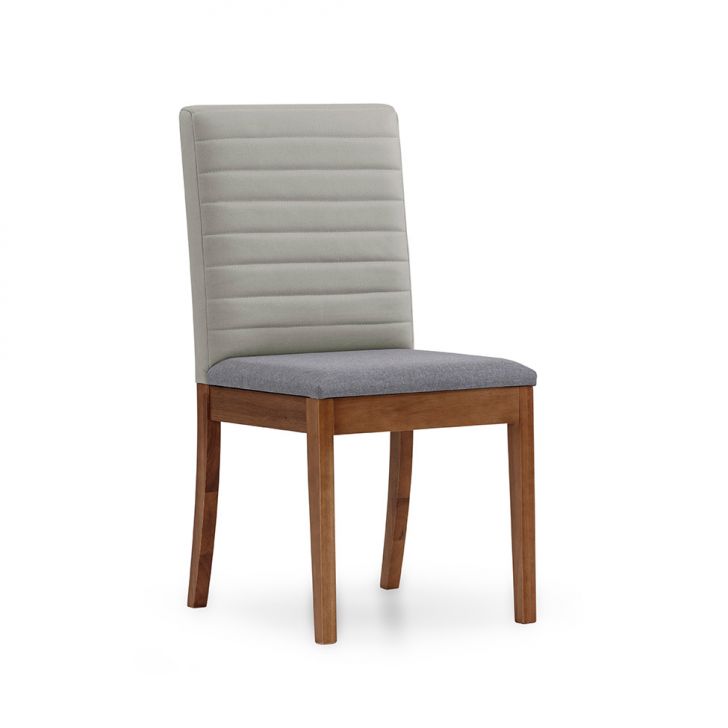 Cadeira Torres Linho Cinza e Bege