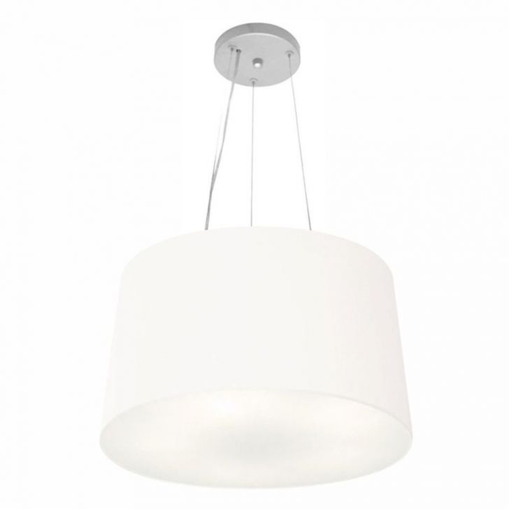 Pendente Cone Md-4153 Cúpula em Tecido 30-45x40cm Branco - Bivolt