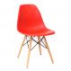 Cadeira Eames II Base Madeira e Vermelha