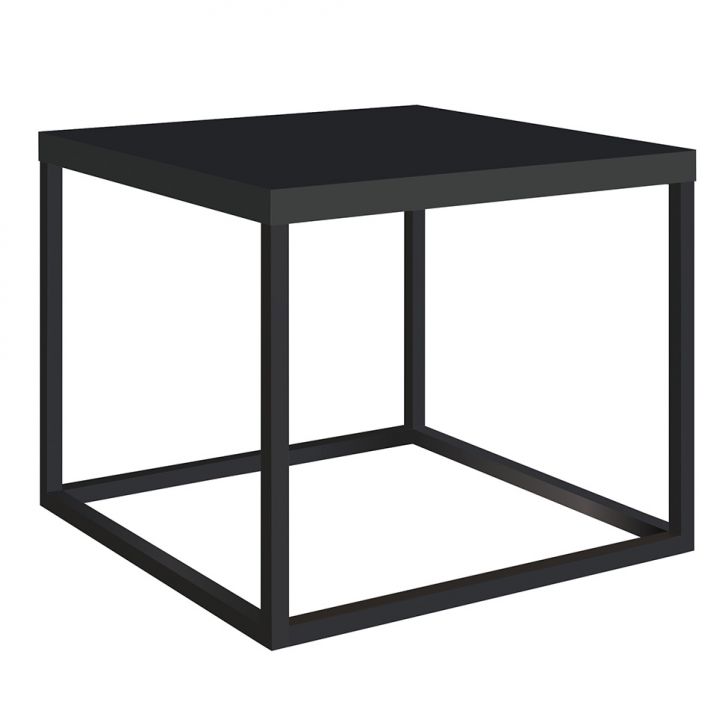 Mesa de Centro Quadrada Cube Preta 33 cm