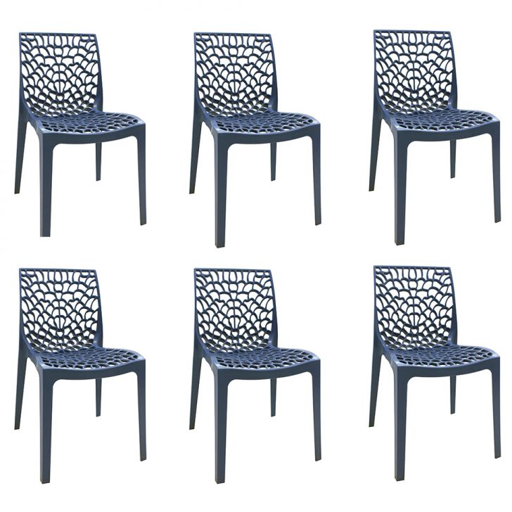 Conjunto Com 6 Cadeiras Gruv Azul