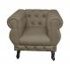 Poltrona Decorativa Maya Pés Luis XV Suede Capuccino - DS Estofados