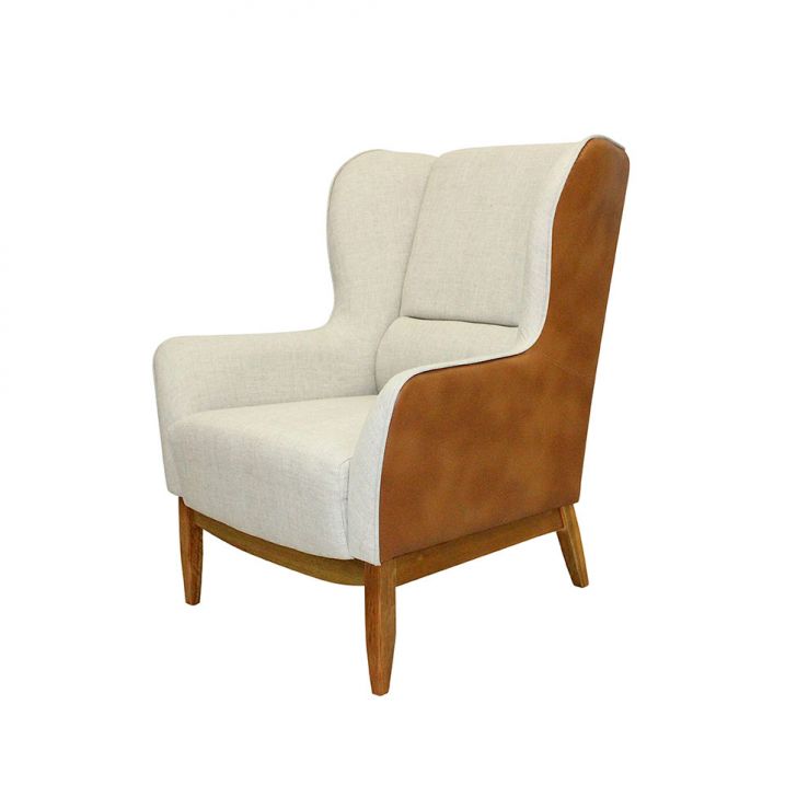 Poltrona Milena Branca E Caramelo