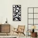 Quadro Abstract Letters 60x30 Caixa Marrom Branco