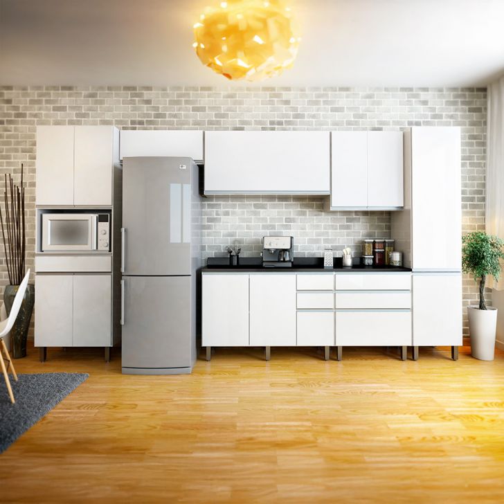 Cozinha Completa Top Class 12 Portas 6 Gavetas Branca