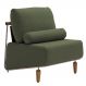 Poltrona Decorativa Aurea Base Aço Champagne Linho Verde - Nexta Casa