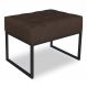 Puff Lisa Suede Marrom Base Metálica Industrial Preto - Pallazio