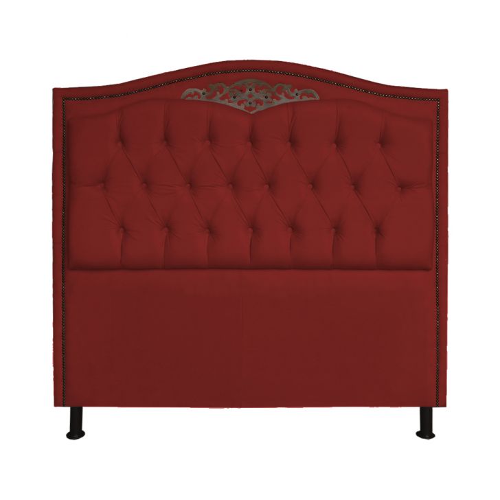 Cabeceira Casal Queen 160cm Para Cama Box Greta Suede Vermelho - DS Estofados