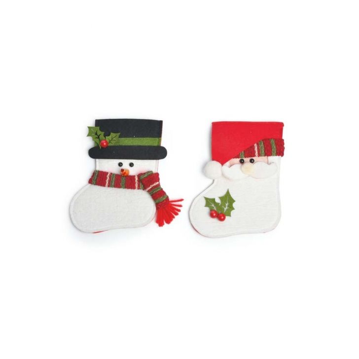 Porta Talher Decoração Natal 17x13cm 1 Unidade Cor Vermelho