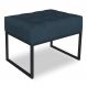 Puff Lisa Suede Azul Marinho Base Metálica Industrial Preto - Pallazio