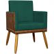 Poltrona Decorativa Para Sala Recepção Manicure Consultório Cadeira Lis Corino Peroba e Suede Verde