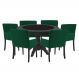 Mesa de Jogos Carteado Montreal Redonda Tampo Reversível Preto com 6 Cadeiras Vicenza Verde G36 G15 - Gran Belo