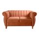 Sofá 2 Lugares Chesterfield Sofá Realeza Vintage - Veludo Terracota