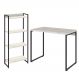 Kit Para Escritório Estante Areta 4 Prateleiras Mesa Industrial Aspen 90cm C01 Snow - Lyam Decor