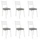 Kit 6 Cadeiras para Cozinha Tubular D-13 Nara de Aço Branco/Platina