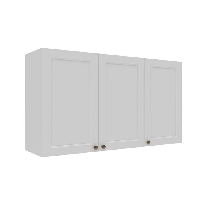 Armário Aéreo Lavanda 3 Portas Branco