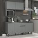 Armário de Cozinha Compacta 180 cm Cinza Nice Madesa 02