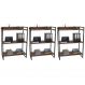 Kit 3 Estantes Livreiro Multiuso Prisma Estilo Industrial 80cm 3 Prateleiras C08 Nogal - Mpozenato