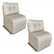 Kit 2 Poltronas Luxo Aurora Linho Base de Ferro Dourado - Pallazio