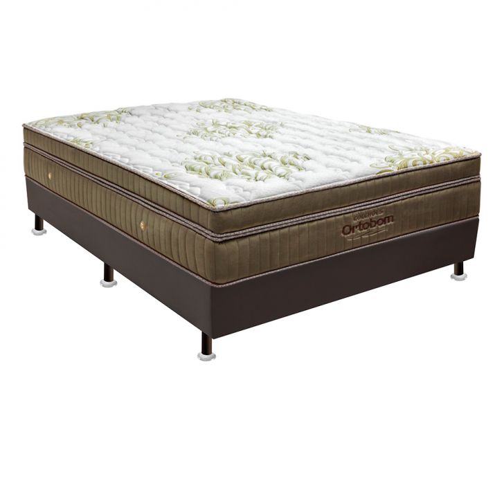 Conjunto Cama Box Cori com Colchão Casal Espuma D33 Gold Ultra Gel (32x138x188) Dourado