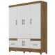 Guarda Roupa Casal MS912 6P 165 cm Naturale Branco Moval