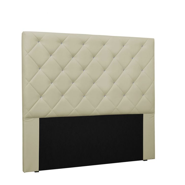 Cabeceira Tania Para Cama Box King 195 cm Corino Bege  - D'Rossi