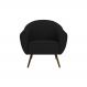 Poltrona Decorativa Sacha PU Sintético Preto G15 - Gran Belo
