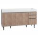 Balcão Gabinete para pia sem Tampo 150cm Marrocos Branco/Castanho - Lumil