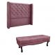 Conjunto de Cabeceira Queen com Recamier Vicenza Veludo Uva