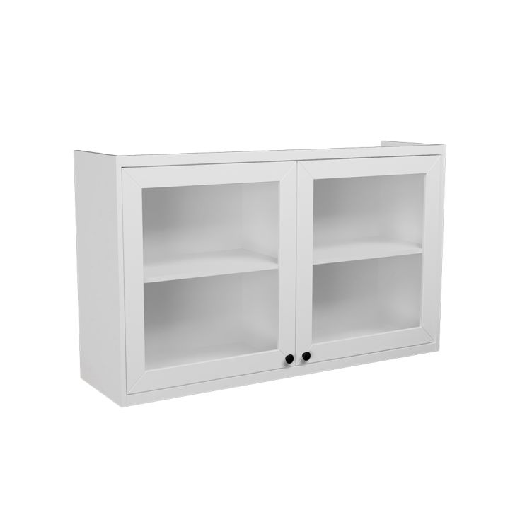 Armário Aéreo com Vidro Évora 2 Portas Branco Ártico