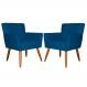 Kit 02 Poltronas Decorativas Onix Suede Azul Royal - DS Móveis