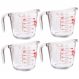 Kit 4 Jarras Medidoras de Vidro Marinex 500ml com Bico e Alça Restaurante Padaria