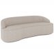 Sofá 3 Lugares Curvo Sala de Estar Living Lótus D02 Linho Bege 210 cm D-463 - Lyam Decor