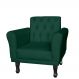 Poltrona Decorativa Classic Pés Luis XV Suede Verde - DS Estofados