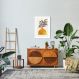 Quadro Vaso Boho Laranja 86x60 Caixa Branco