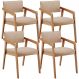 Kit 04 Cadeiras Para Sala de Jantar Estar Living Giorgia L02 Suede Bege - Lyam Decor