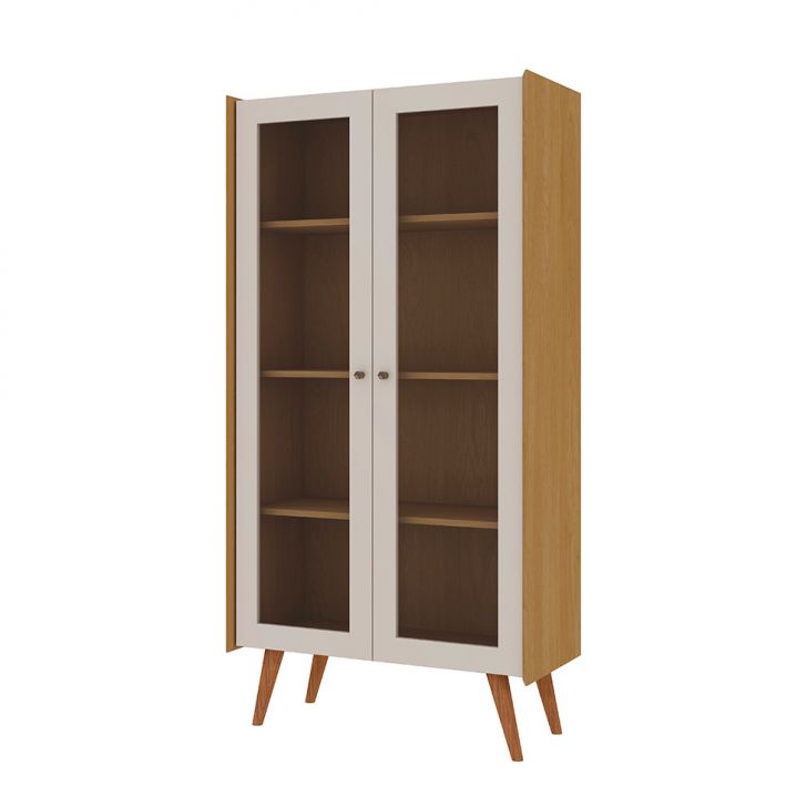 Cristaleira Vértice 2 Portas Off White e Cinamomo