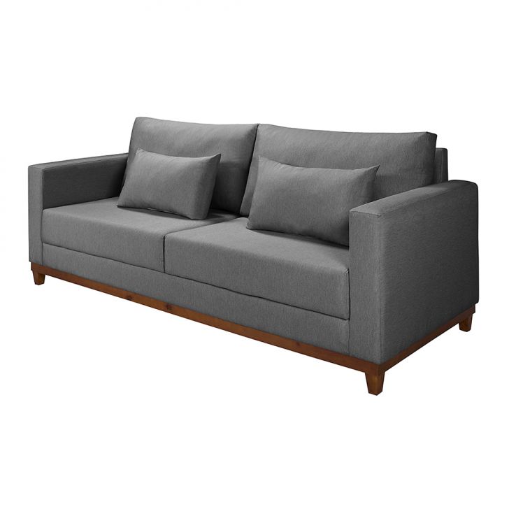 Sofá 3 Lugares Bahamas Linho Cinza 230 Cm